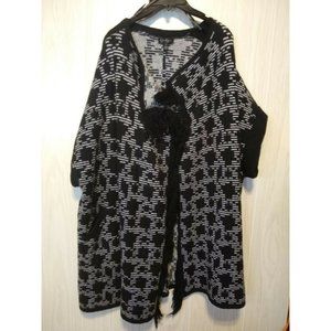 Jessica Simpson Heavy Knit Wrap Coat/Jacket w pockets, Grey/Blk, 1 XLarge